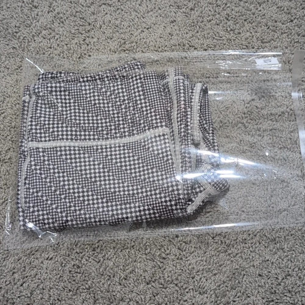 Athleta Girl High Rise Chit Chat Flare Workout Pants Houndstooth Checkered Sz 14
